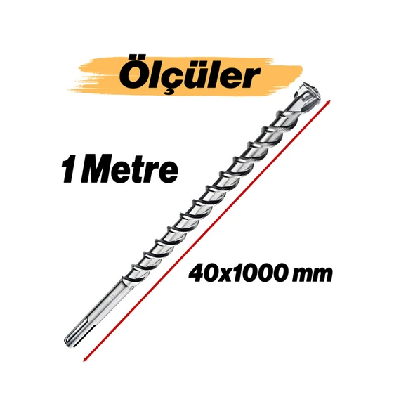 Gfb 2133 Sds Max 4 Elmaslı Matkap Ucu 40 x 1000 mm - Resim 2