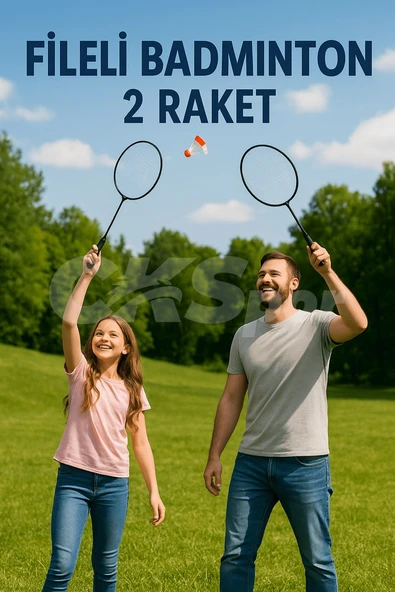 CKSpor Fileli Badminton Raket Seti – 2 Raket 3 Top ile Birlikte CKS-82 - 4