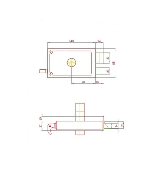 İto Kilit 1170K Tirajlı Kapı Kilitleri Karşılıksız 140 mm , Yeşil - Resim 3