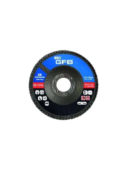 Gfb 2321 Zirkonyum Flap Disk Zımpara 115 x 40 Kum - 10 Adet - Resim 2