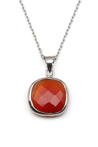 Hint Akik Doğal Taş 925 Ayar Gümüş Kolye