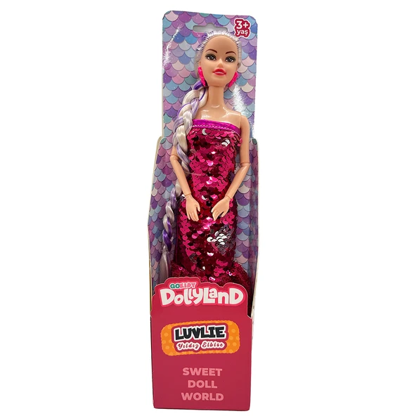 DollyLand Manken Bebek Payetli Yıldız Elbise - Pembe