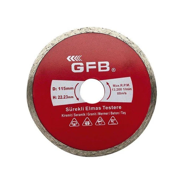 Gfb Sürekli Turbo Elmas Mermer Granit Kesici 230 Mm