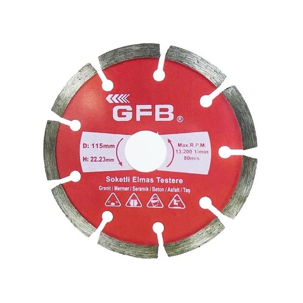 Gfb 2388 Beton-Mermer-Granit Kesici Soketli Elmas Testere 115 mm - 2 Adet ürün görseli