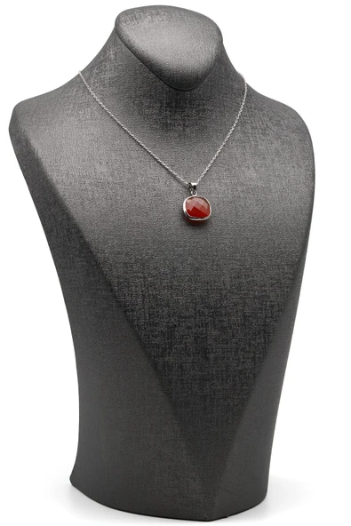 Hint Akik Doğal Taş 925 Ayar Gümüş Kolye - 2