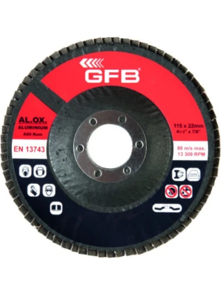 Gfb 2326 Alüminyum Flap Disk Zımpara 115 mm 40 Kum - 10 Adet ürün görseli