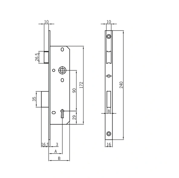 İto Kilit 132/35 Silindir Tip Pvc Oda Kapı Kilitleri - Resim 2