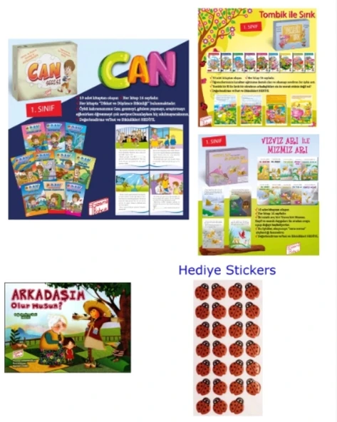 GİZEMLİ BAHÇE 1.SINIF CAN HİKAYE SERİSİ - ARKADAŞIM OLURMUSUN - TOMBİK İLE SIRIK - VIZ VIZ ARI İLE MIZ MIZ ARI 4'LÜ HİKA