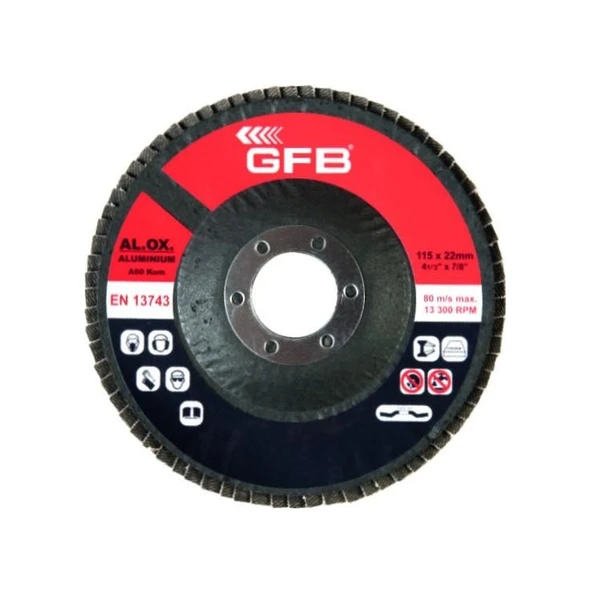 Gfb 10 Adet Alüminyum Flap Disk Zımpara 115 Mm-100 Kum