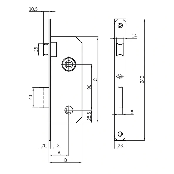İto Kilit Çelik Banyo-wc Kapı Kilitleri 760/rk Rulmanlı 40 Mm - 2