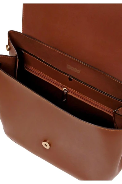 Kadın Vegan Deri Kahverengi El Çantası - Caretta-hey Dude Tasarım - 6