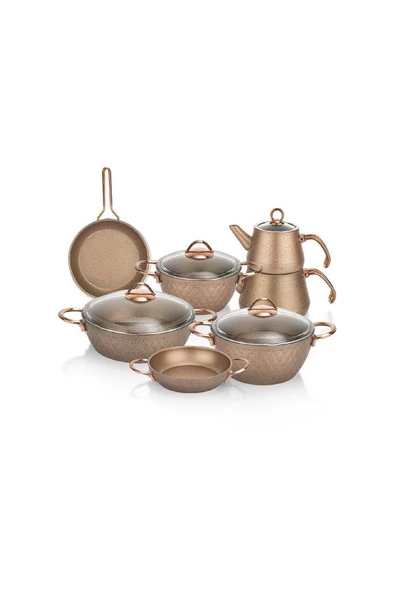 New Range Yanmaz Yapışmaz Çeyiz Seti Bakır 11 Parça