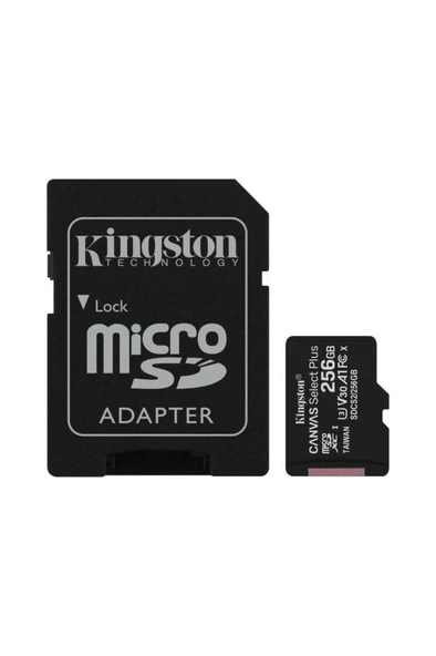Kingston Canvas Select Plus SDCS2/256GB Class 10 U3 A1 V30 256 GB Micro SD Kart Outlet