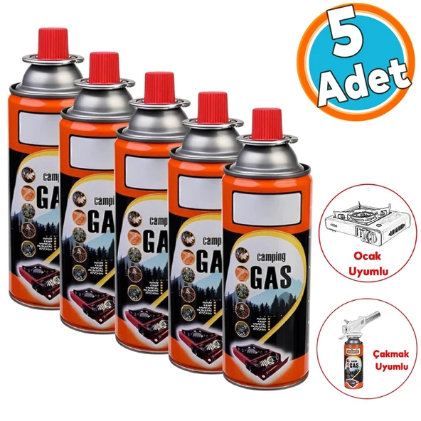 Kamp Gazı Bütan Propan Gaz Tüpü Portatif Ocak Kartuşu Tek kullanımlık Pürmüz 400 ml 1 Adet