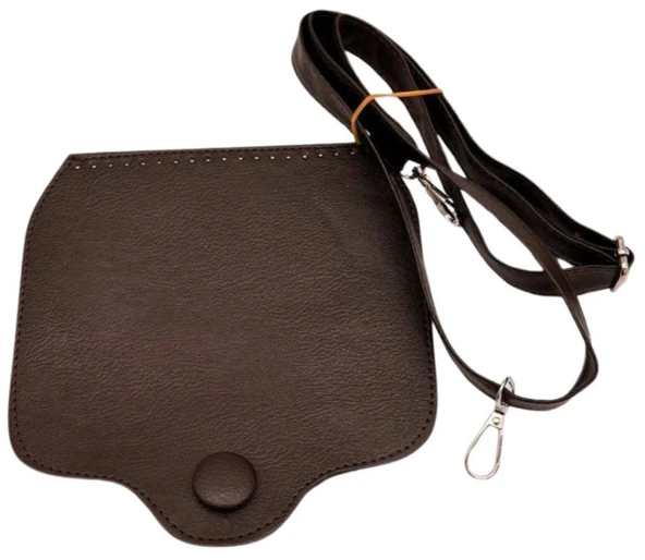 Angel Çanta Aksesuar Suni Deri  Büyük Button Model Siyah Renk Çanta Deri Seti Gümüş Metal ürün görseli 1