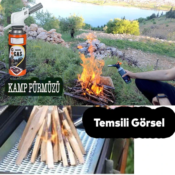 Kamp Gazı Bütan Propan Gaz Tüpü Portatif Ocak Kartuşu Tek kullanımlık Pürmüz 400 ml 1 Adet - 3