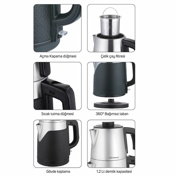 Conti CTM-130 Dempro Paslanmaz Çelik Çay Makinesi - İnox - 3