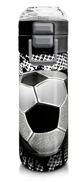 Coral High 500 ml Pipetli ve Direkt İçim Çelik Termos/Matara - Erkek Çocuk -  Futbol Desenli