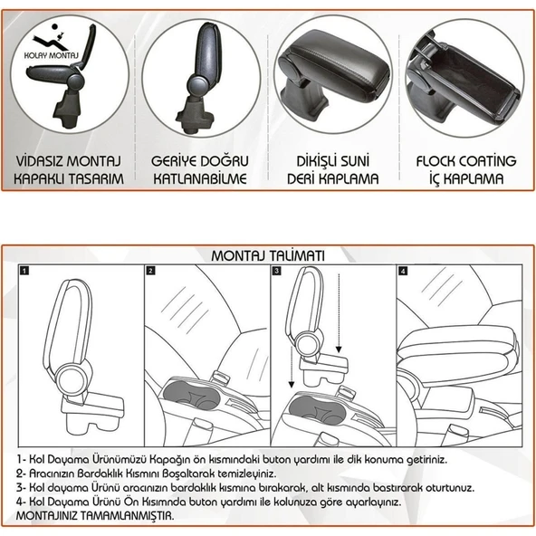 Fiat 500 Araca Özel Kol Dayama Kolçak 2015+ uyumlu - Resim 2