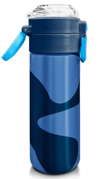 Coral High 500 ml Lacivert Mavi Desenli  - Erkek Çocuk Paslanmaz Çelik Okul Termosu/Suluk/Matara - 3