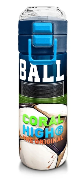 Coral High Çelik Matara Termos/Suluk 31995 - 500ml, Lacivert Futbol Desenli - Erkek Çocuk