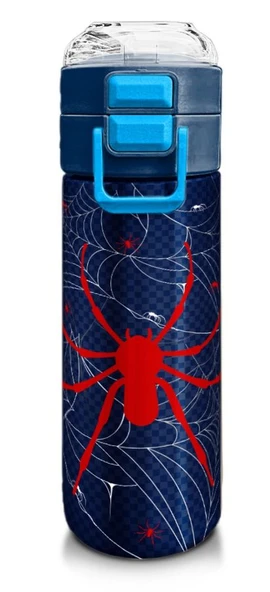 Coral High 500 ml Lacivert Kırmızı Örümcek Desenli - Erkek Çocuk Paslanmaz Çelik Okul Termosu/Suluk/Matara