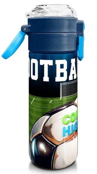Coral High Çelik Matara Termos/Suluk 31995 - 500ml, Lacivert Futbol Desenli - Erkek Çocuk - 3
