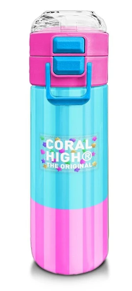 Coral High Çelik Matara Termos/Suluk 31987 - 500ml, Kız Çocuk, Renkli Çizgili Desenli