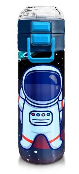 Coral High Erkek Çocuk 500 ml Okul ve Günlük Paslanmaz Çelik Termos - Saks Mavi Astronot Desenli - Sızdırmaz