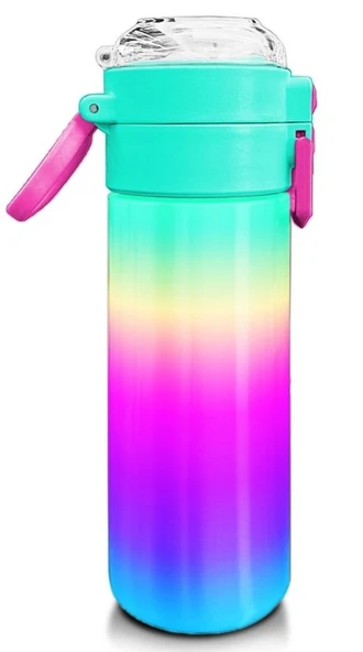 Coral High Kız Çocuk 500 ml Okul ve Günlük Paslanmaz Çelik Termos - Çok Renkli Renk Geçişli - Sızdırmaz - 3