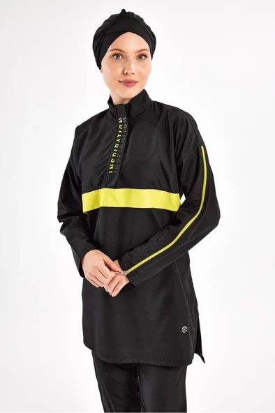 Adasea 251502 Henley Tam Kapalı Tasarım Tesettür Mayo - Resim 9