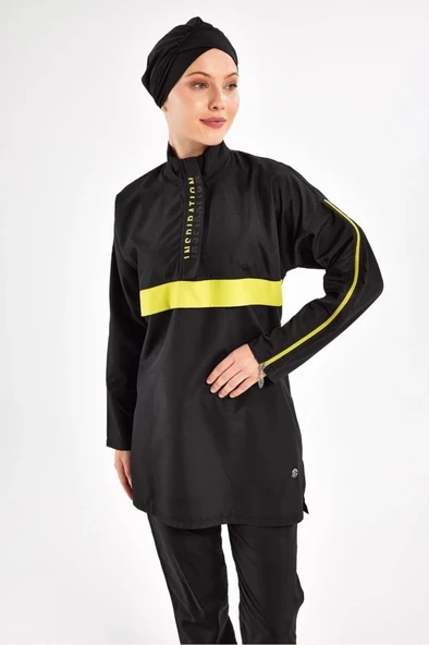 Adasea 251502 Henley Tam Kapalı Tasarım Tesettür Mayo - Resim 3