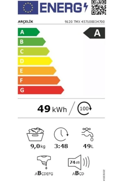 Arçelik 9120 TMX 1200 Devir 9 kg Çamaşır Makinesi - 2