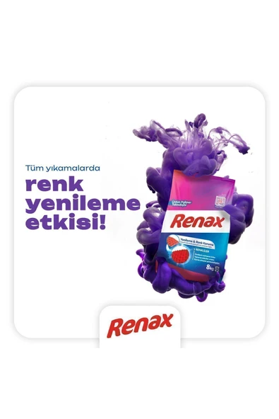 Renax Toz Çamaşır Deterjanı 8 Kg 2 Li Paket Renkliler Ve Beyazlar - 3