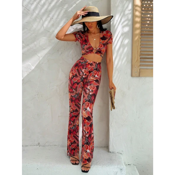 Lucky Life Kısa Kollu Desenli Takım - 3