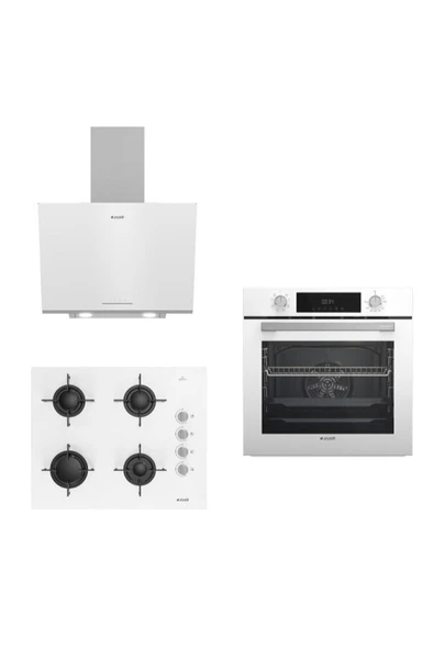 Arçelik  Beyaz Cam Ankastre Set AFC 340 B ( ADE 604 B - OCD T 651 EB - AFC 340 B )