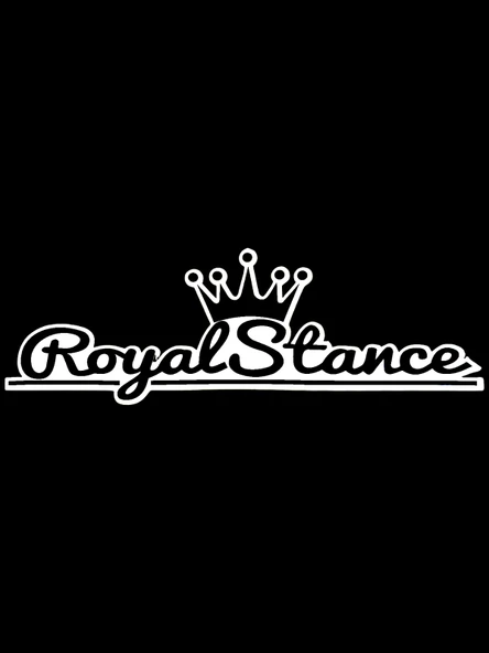 Royal Stance Yazılı Oto Sticker Siyah Beyaz 35x10 cm
