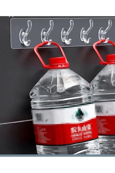 5’li Kendinden Güçlü Yapışkanlı Şeffaf Duvar Askısı & Banyo & Mutfak & Ofis 1 Adet - 6