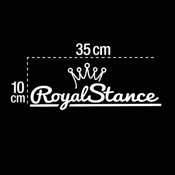 Royal Stance Yazılı Oto Sticker Siyah Beyaz 35x10 cm - 2