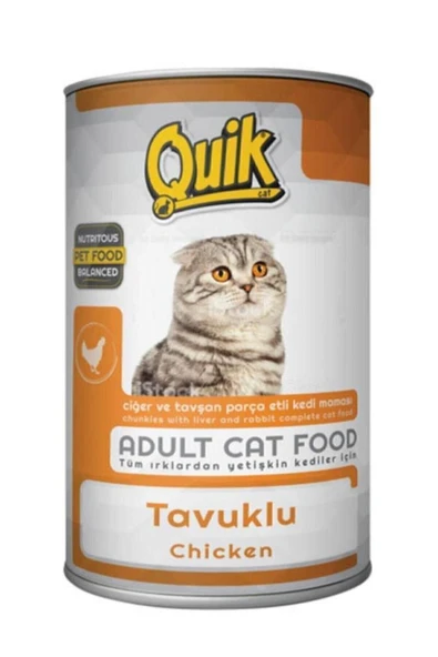 Quik  Tavuklu Kedi Konserve Kedi Maması 415 gr - Pımn-007