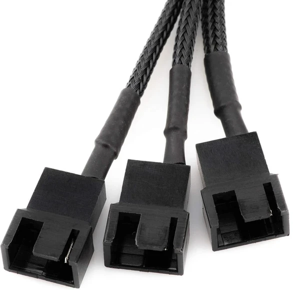 4597 Sata Power To Fan Çevirici 3 Port Y Pin PWM Çoklayıcı Splitter Fan Kablosu - 2