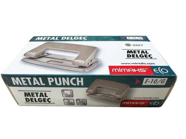 Mimaks E-10/G Metak Gri Renk Delgeç - 10 Sayfa Delme Kapasiteli - 80 mm. Delme Genişliği - 1 Adet - Resim 2