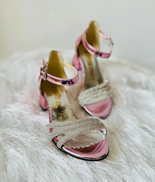 GALA önü açık taşlı topuklu çocuk ayk. - 11