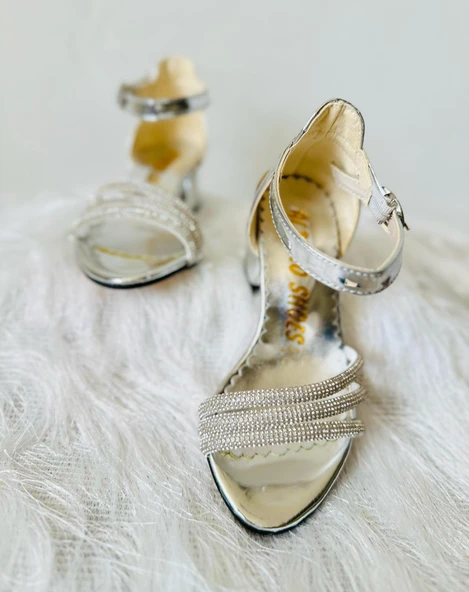 GALA önü açık taşlı topuklu çocuk ayk. - 9