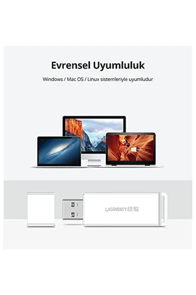 Ugreen USB 3.0 SD ve Micro SD Kart Okuyucu, Beyaz - 2