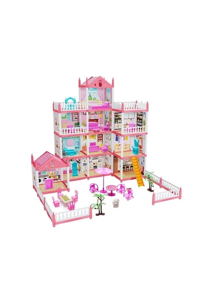 Girls Castle Villa Rol Yapma Oyunu Oyuncakları Dıy Prenses Evi, Stil: 7 Oda + 3 Kat + 3 Teras