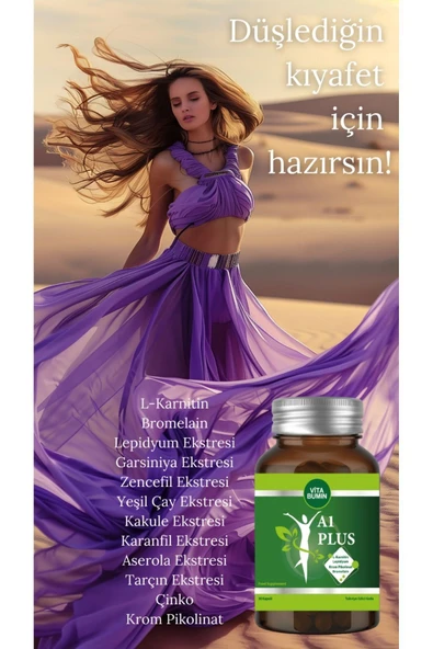 VİTABUMİN A1 PLUS L-carnitine Lepidium - Bitkisel 30 Kapsül