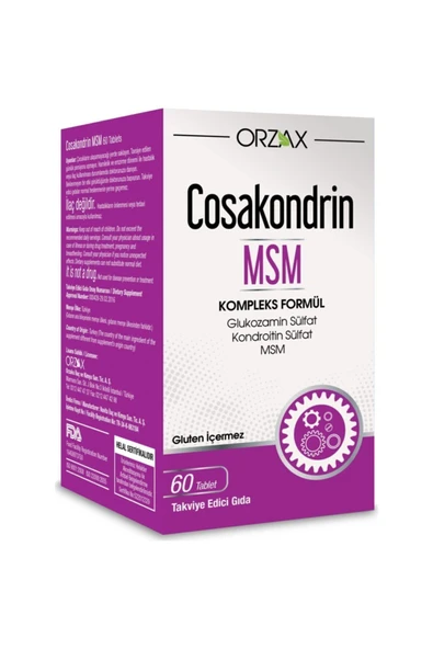 ORZAX Cosakondrin Msm 60 Tablet