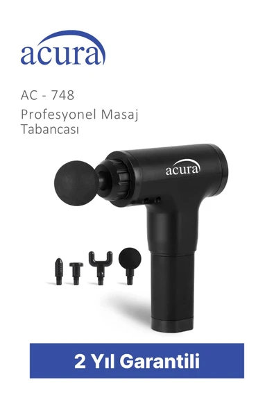 ACURA Ac-748 4 Başlıklı Profesyonel Masaj Tabancası