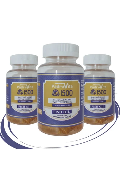 PADROVİTA Omega 3 1.500 Mg Balık Yağı 30 Kapsül 3'lü Paket